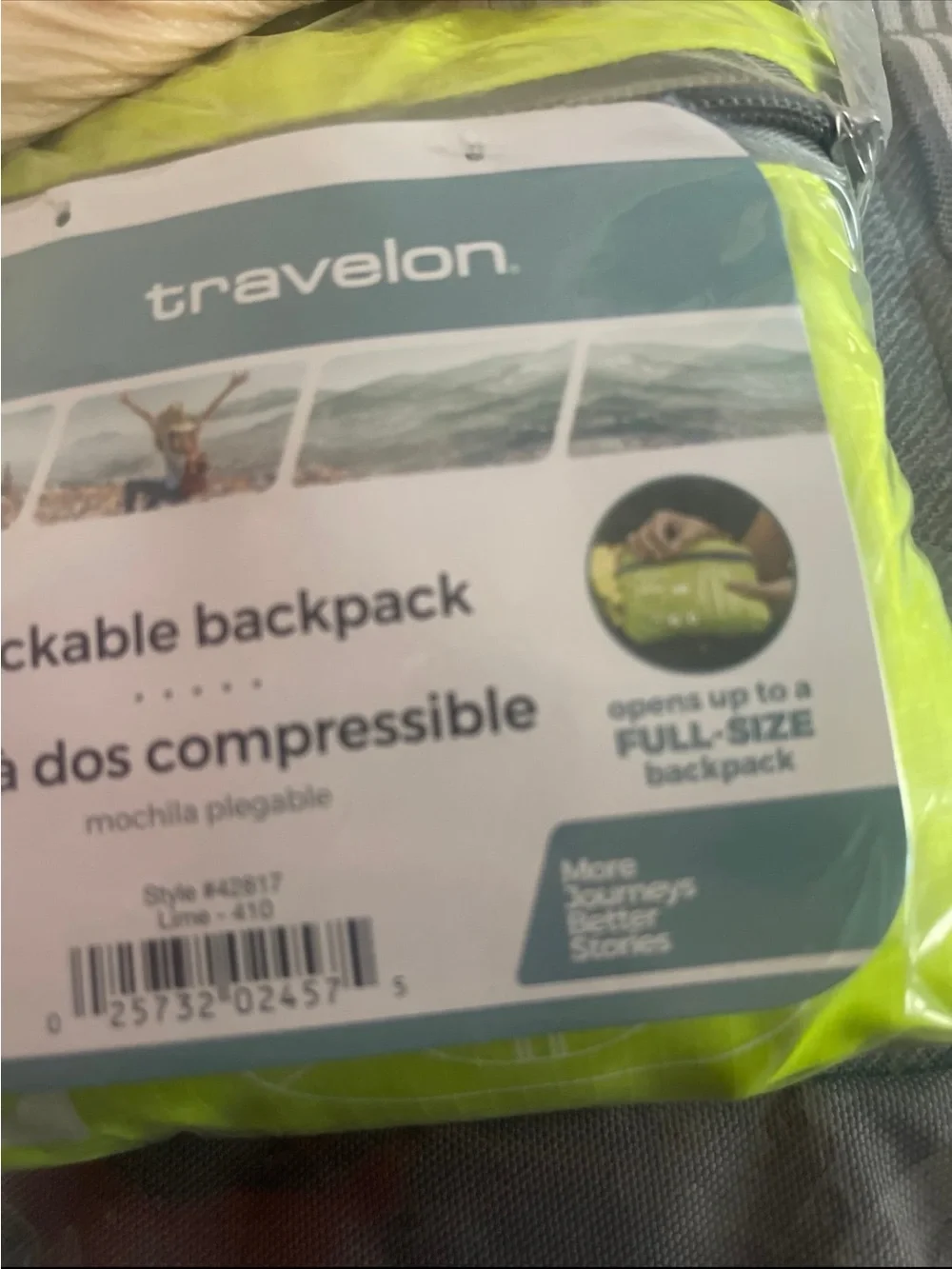NWT travelon packable backpack lightweight green